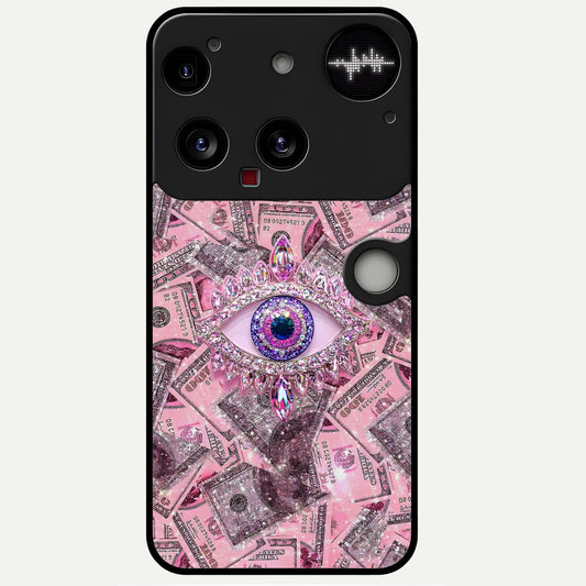  Money Eye Luxe Glass Case For Nothing Phone 3 back cover – full design glossy printed glass finish