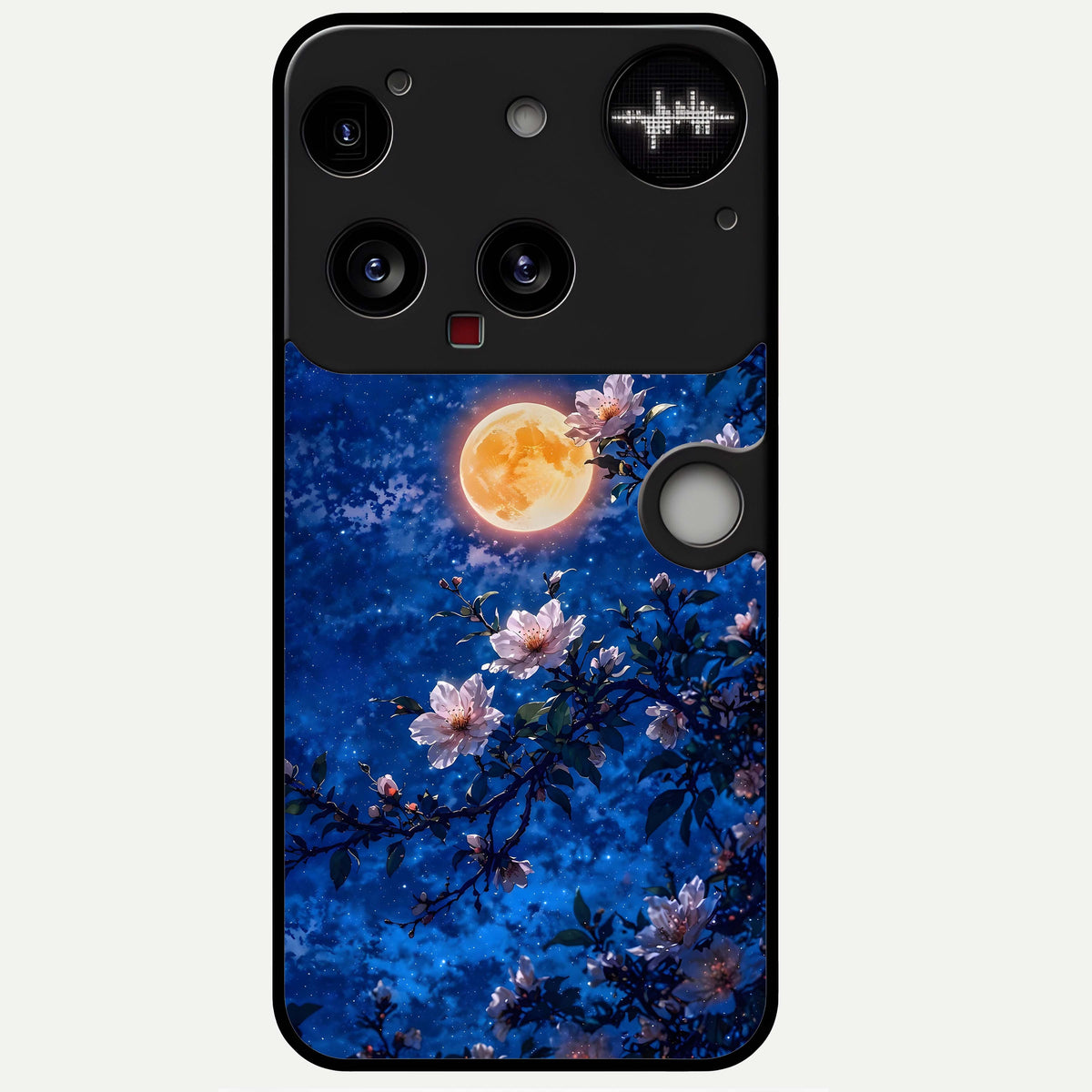 Moonlit Blossoms Night Glass Case For Nothing Phone 3 back cover – full design glossy printed glass finish