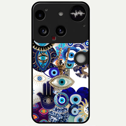  Mystic Charm Eye Glass Case For Nothing Phone 3 back cover – full design glossy printed glass finish