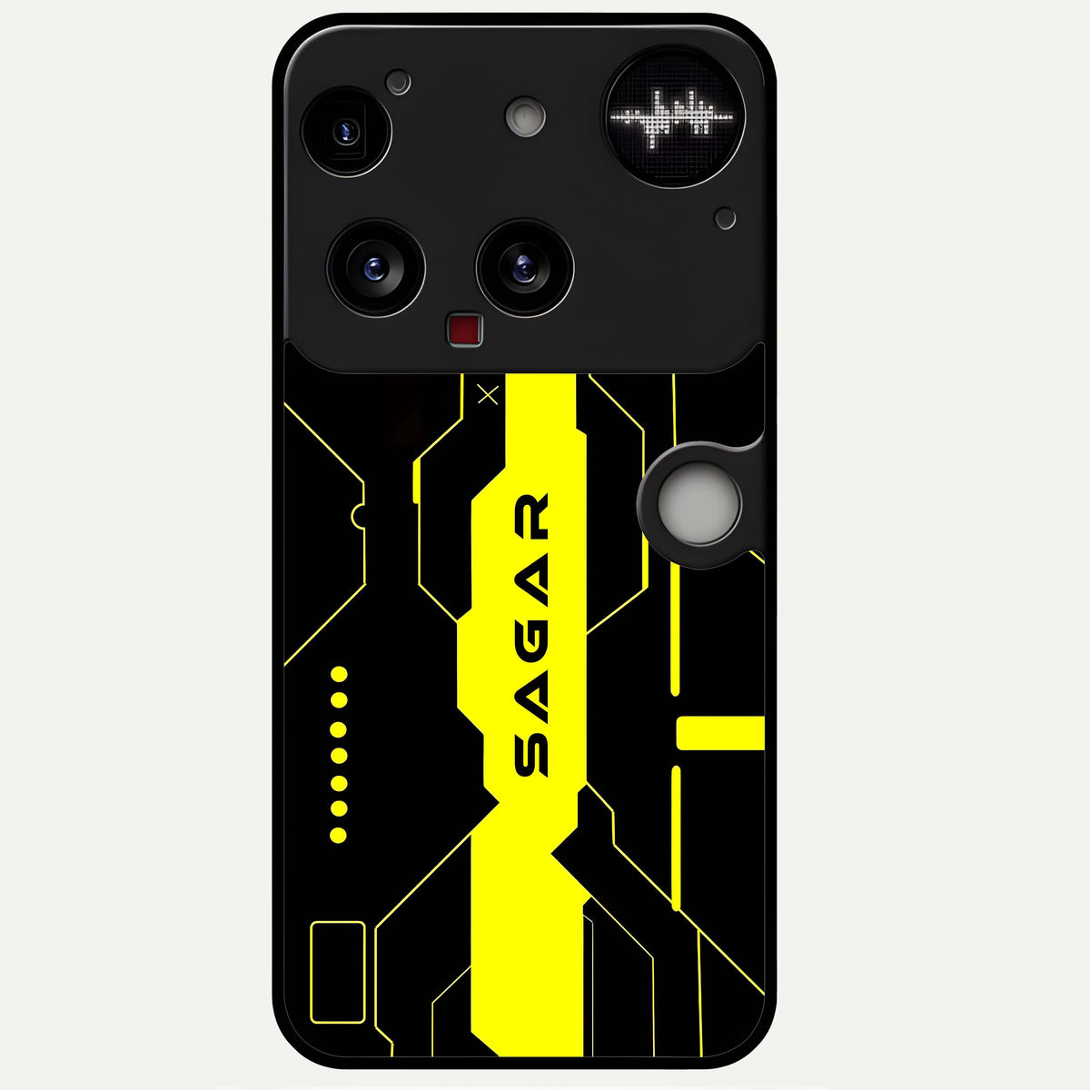  Neon CYBERPUNK Custom Name Glass Case For Nothing Phone 3 back cover – full design glossy printed glass finish
