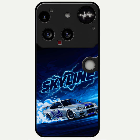  Neon Drift Beast Glass Case For Nothing Phone 3 back cover – full design glossy printed glass finish
