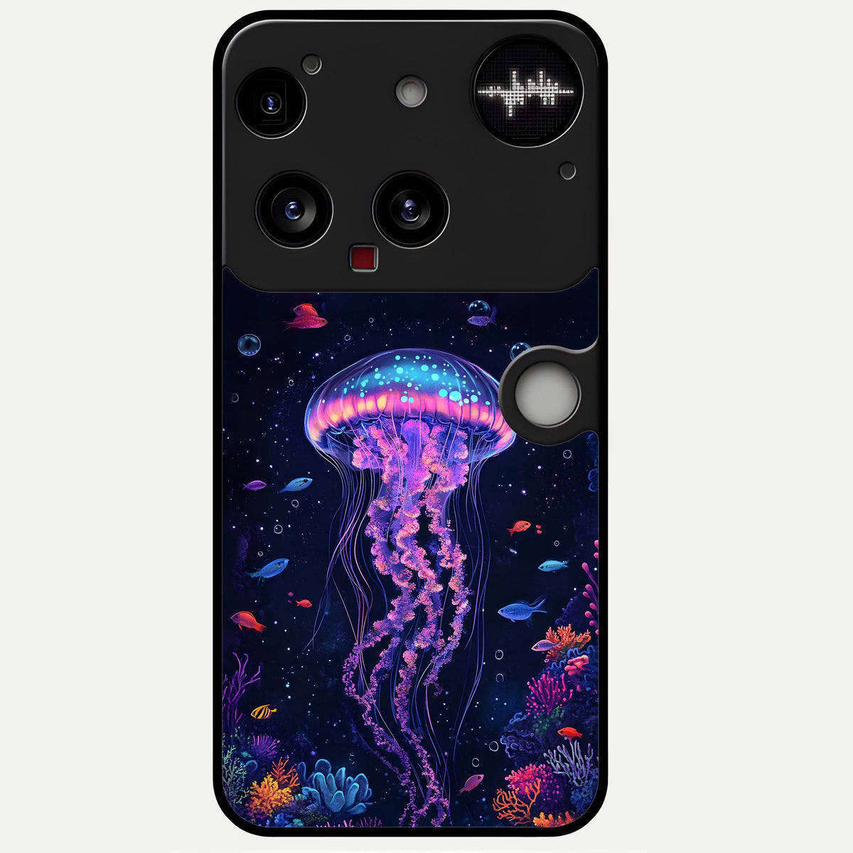  Neon Jellyfish Glass Case For Nothing Phone 3 back cover – full design glossy printed glass finish