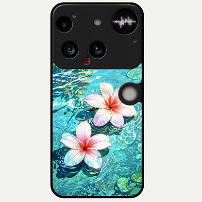  Pink Flowers in Water Glass Case For Nothing Phone 3 back cover – full design glossy printed glass finish