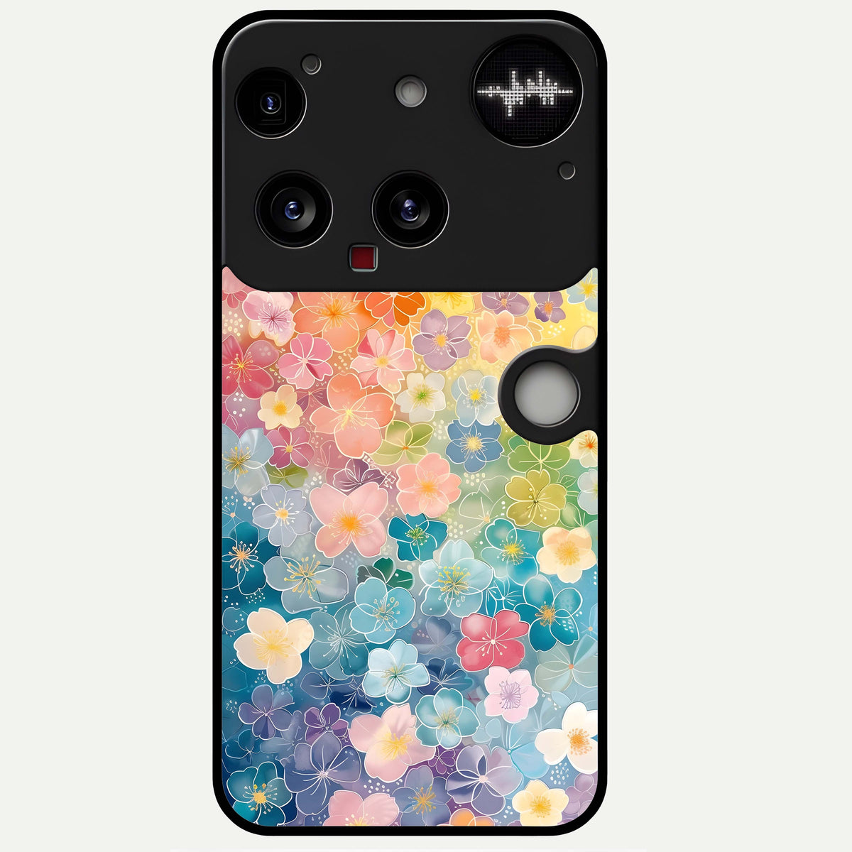  Rainbow Blossom Burst Glass Case For Nothing Phone 3 back cover – full design glossy printed glass finish