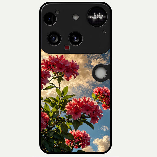  Red Bloom Skies Glass Case For Nothing Phone 3 back cover – full design glossy printed glass finish