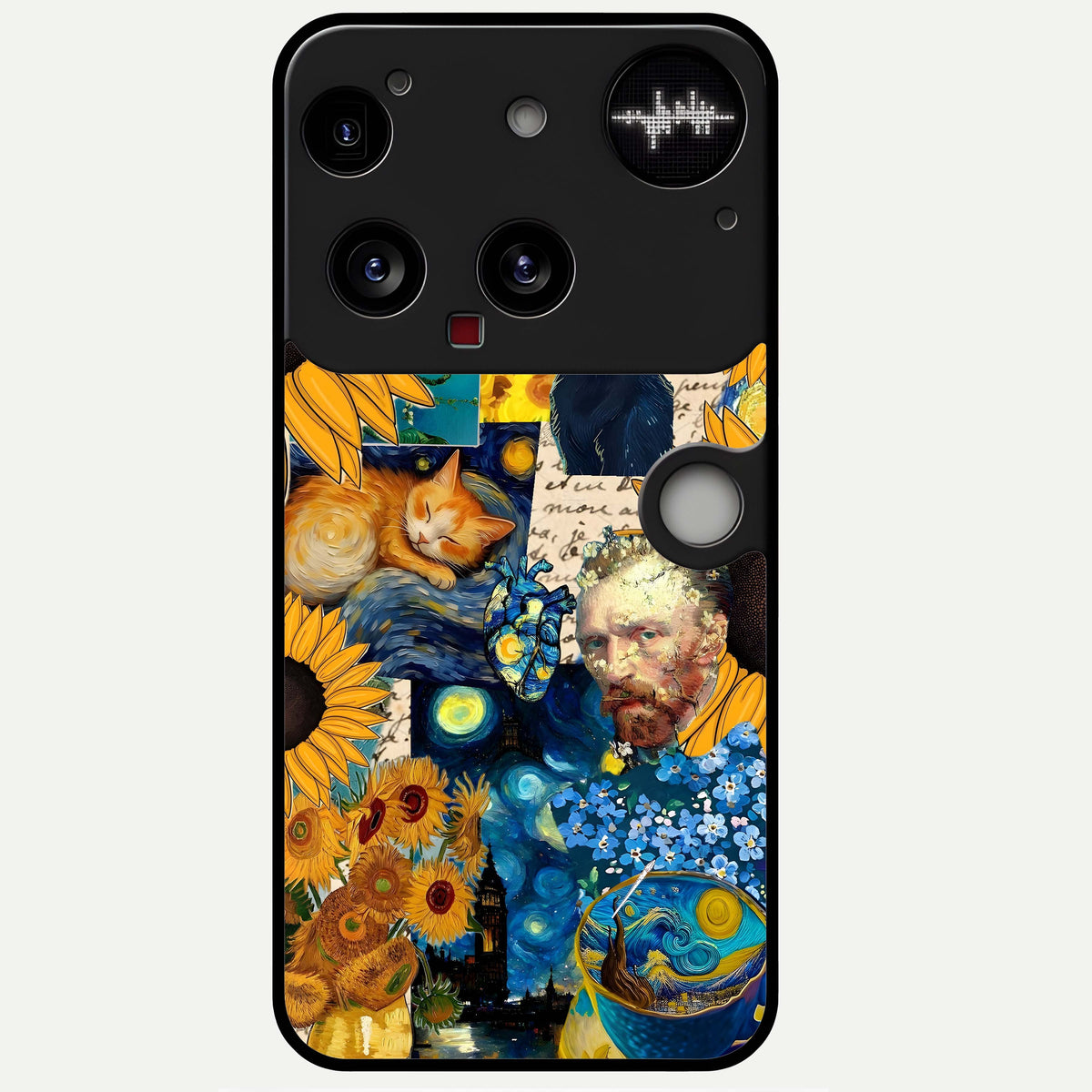  Sunflower Chic Mood Custom Name Glass Case For Nothing Phone 3 back cover – full design glossy printed glass finish
