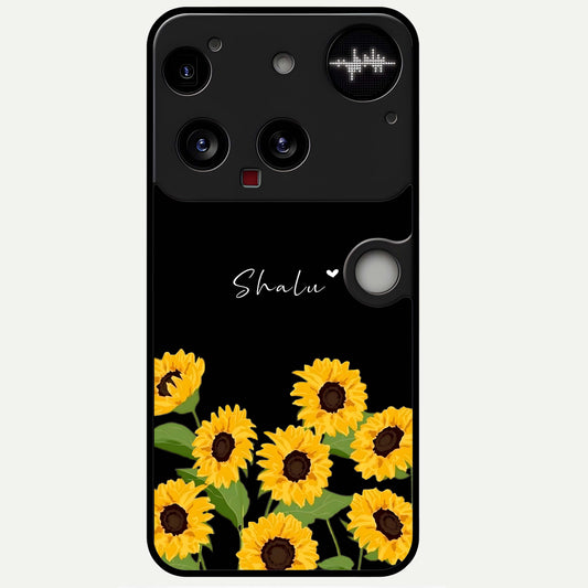  Sunflower Sky Bloom Glass Case For Nothing Phone 3 back cover – full design glossy printed glass finish