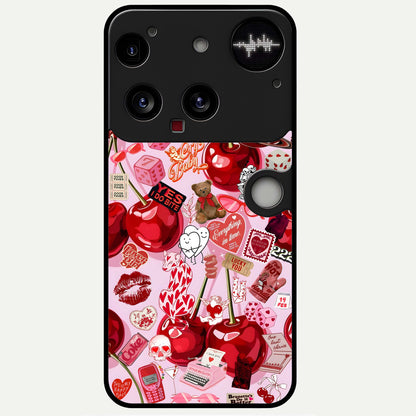  Sweet Cherry Chaos Glass Case For Nothing Phone 3 back cover – full design glossy printed glass finish