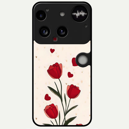 Tulip With Heart Glass Case For Nothing Phone 3 back cover – full design glossy printed glass finish