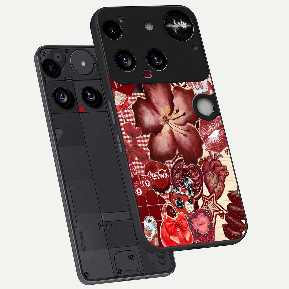  Aesthetic Little Freak phone case For Nothing Phone 3 showing premium glass back cover with detailed artwork