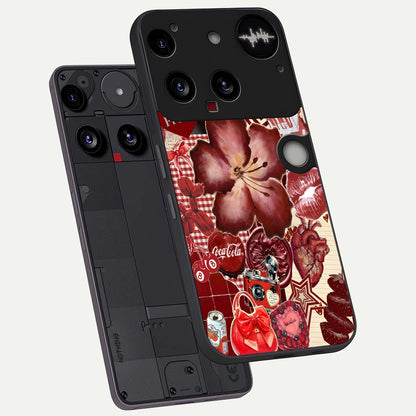  Aesthetic Little Freak phone case For Nothing Phone 3 showing premium glass back cover with detailed artwork