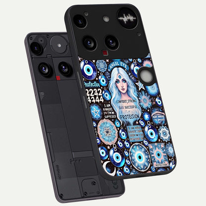  Angel Aura Shield phone case For Nothing Phone 3 showing premium glass back cover with detailed artwork
