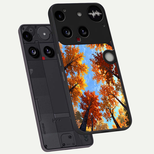  Autumn Sky Rise phone case For Nothing Phone 3 showing premium glass back cover with detailed artwork