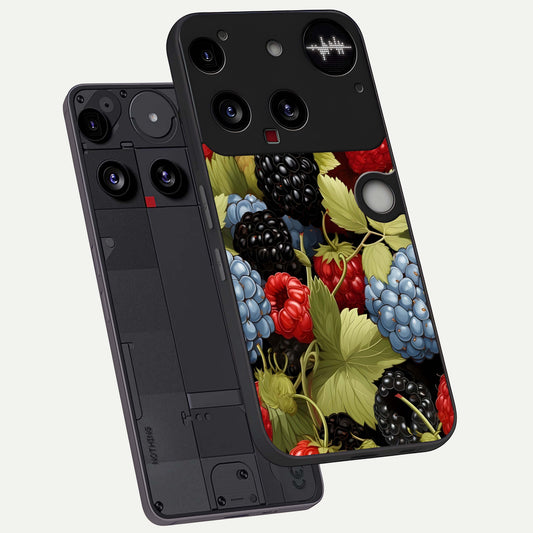  Berry Bloom Charm phone case For Nothing Phone 3 showing premium glass back cover with detailed artwork