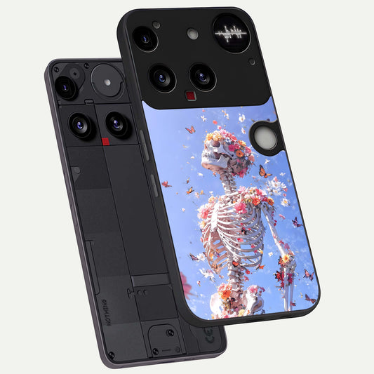  Bloom Beyond Bones phone case For Nothing Phone 3 showing premium glass back cover with detailed artwork