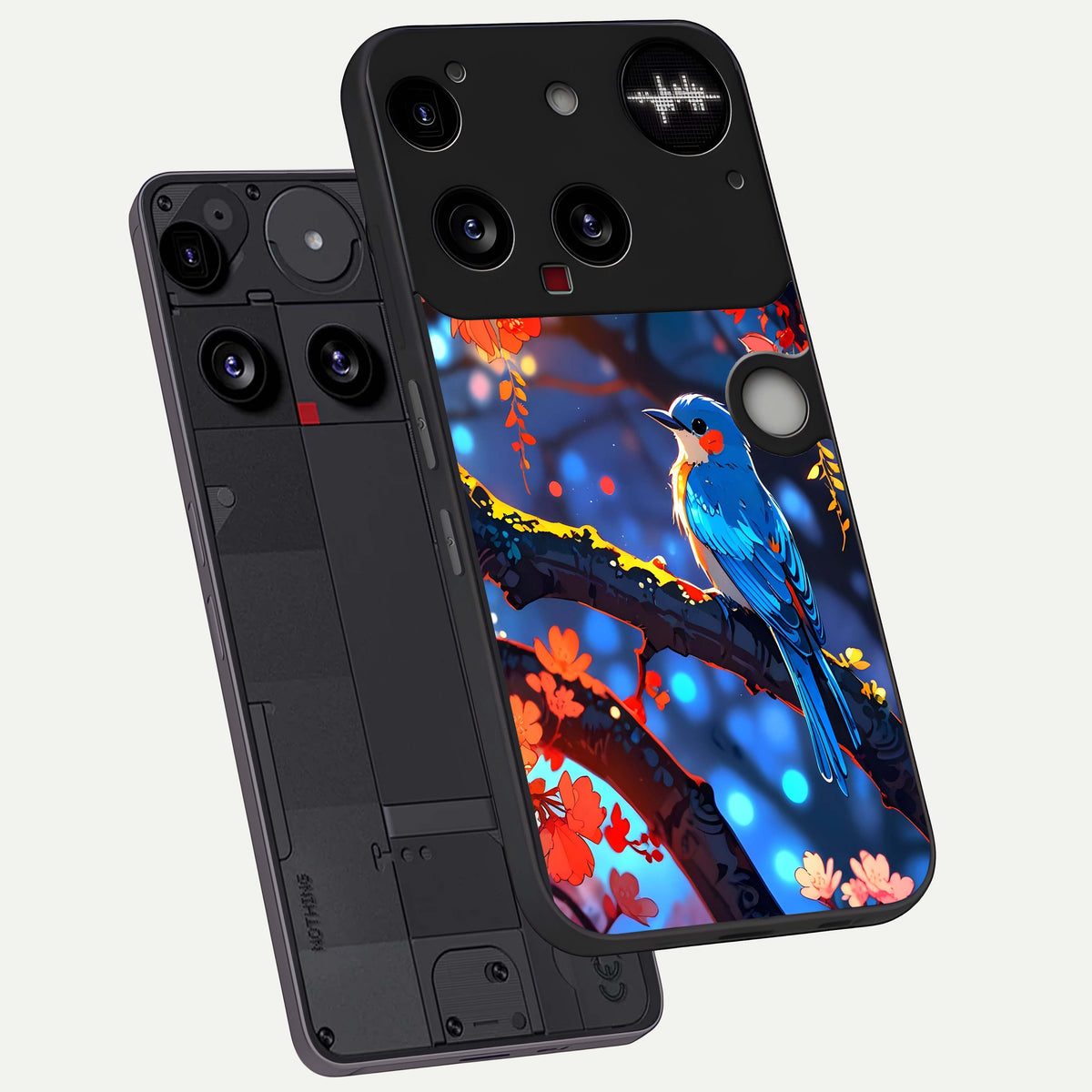  Blooming Water Drift phone case For Nothing Phone 3 showing premium glass back cover with detailed artwork