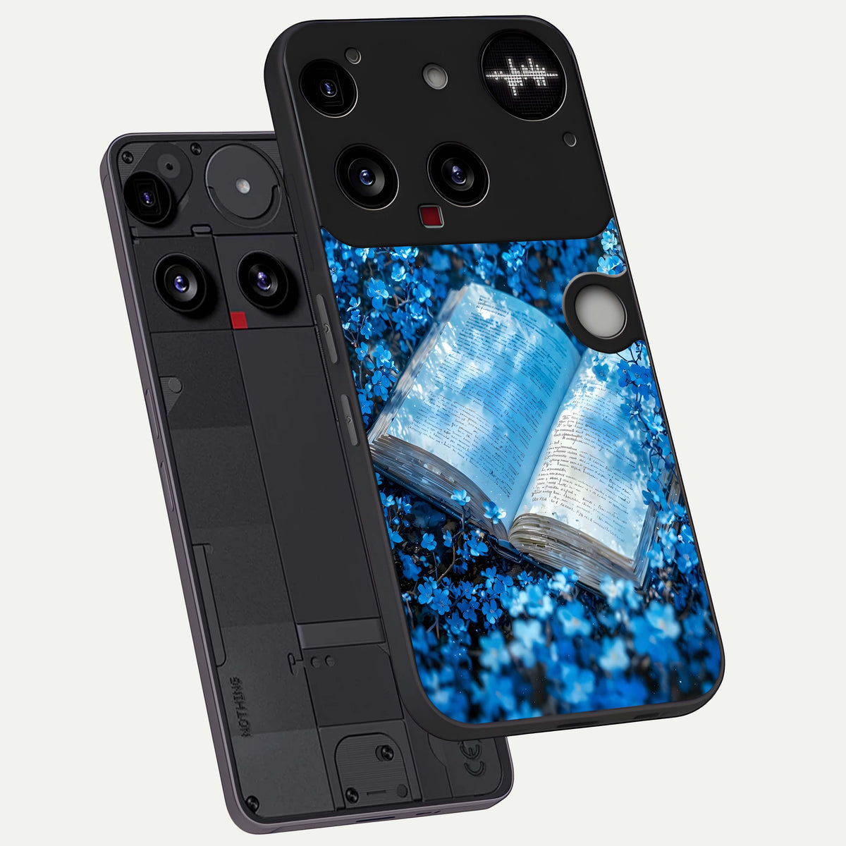  Blue Bloom Tales phone case For Nothing Phone 3 showing premium glass back cover with detailed artwork