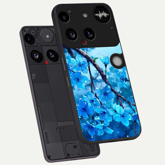  Blue Blossoms Branch phone case For Nothing Phone 3 showing premium glass back cover with detailed artwork