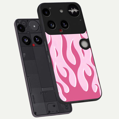  Blush Flame Energy phone case For Nothing Phone 3 showing premium glass back cover with detailed artwork