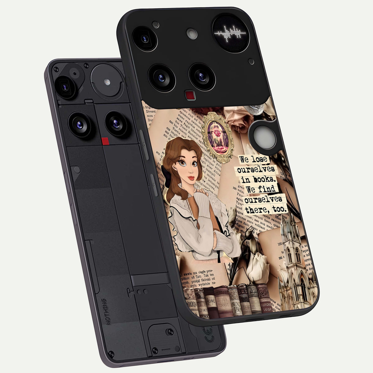  Bookish Dream World phone case For Nothing Phone 3 showing premium glass back cover with detailed artwork