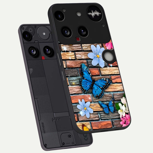  Brick Bloom Flight phone case For Nothing Phone 3 showing premium glass back cover with detailed artwork