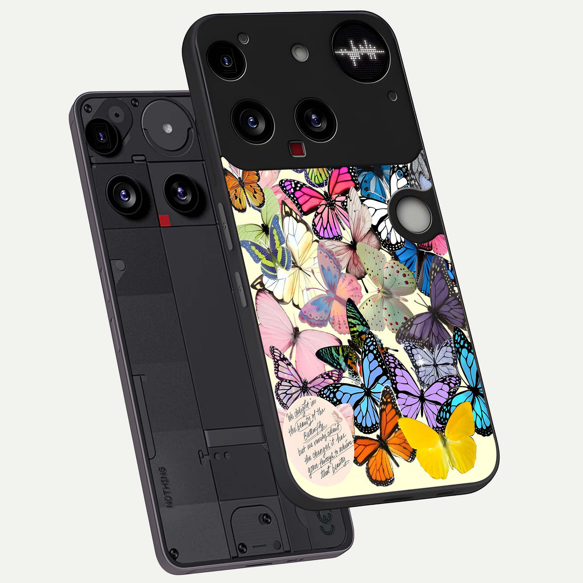  Butterflies Petal Dream phone case For Nothing Phone 3 showing premium glass back cover with detailed artwork