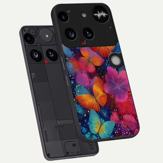  Butterfly Dream Mist phone case For Nothing Phone 3 showing premium glass back cover with detailed artwork