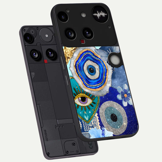  Celestial Blue Vision phone case For Nothing Phone 3 showing premium glass back cover with detailed artwork