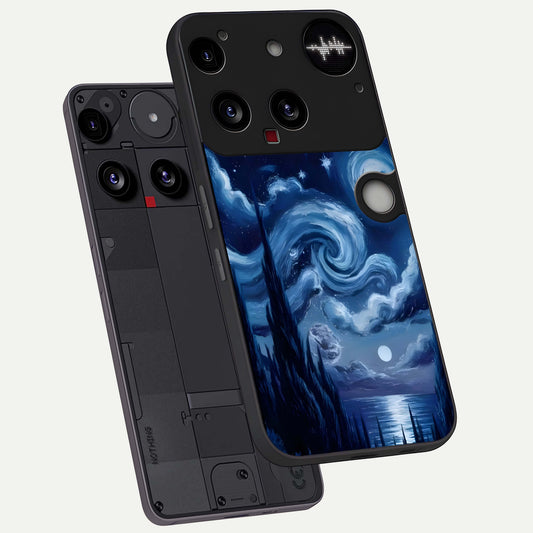  Celestial Dream Van Gogh phone case For Nothing Phone 3 showing premium glass back cover with detailed artwork