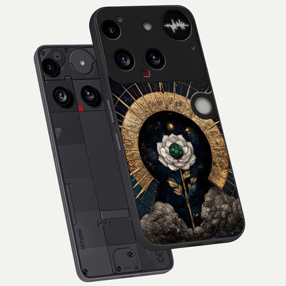  Celestial Lotus Morang phone case For Nothing Phone 3 showing premium glass back cover with detailed artwork