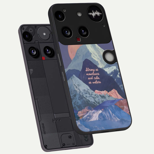  Celestial Mountain Calm phone case For Nothing Phone 3 showing premium glass back cover with detailed artwork
