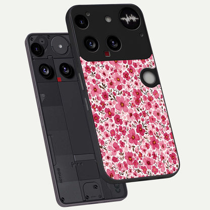  Cherry Blossom Charm phone case For Nothing Phone 3 showing premium glass back cover with detailed artwork