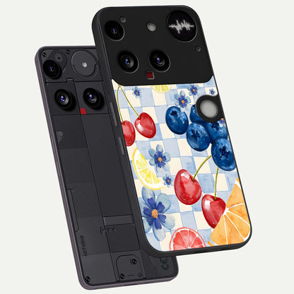  Citrus Bloom Joy phone case For Nothing Phone 3 showing premium glass back cover with detailed artwork
