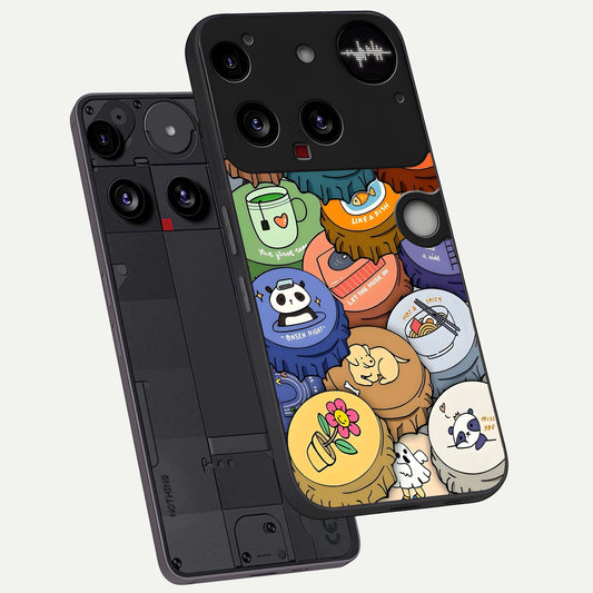 Colored Waves phone case For Nothing Phone 3 showing premium glass back cover with detailed artwork