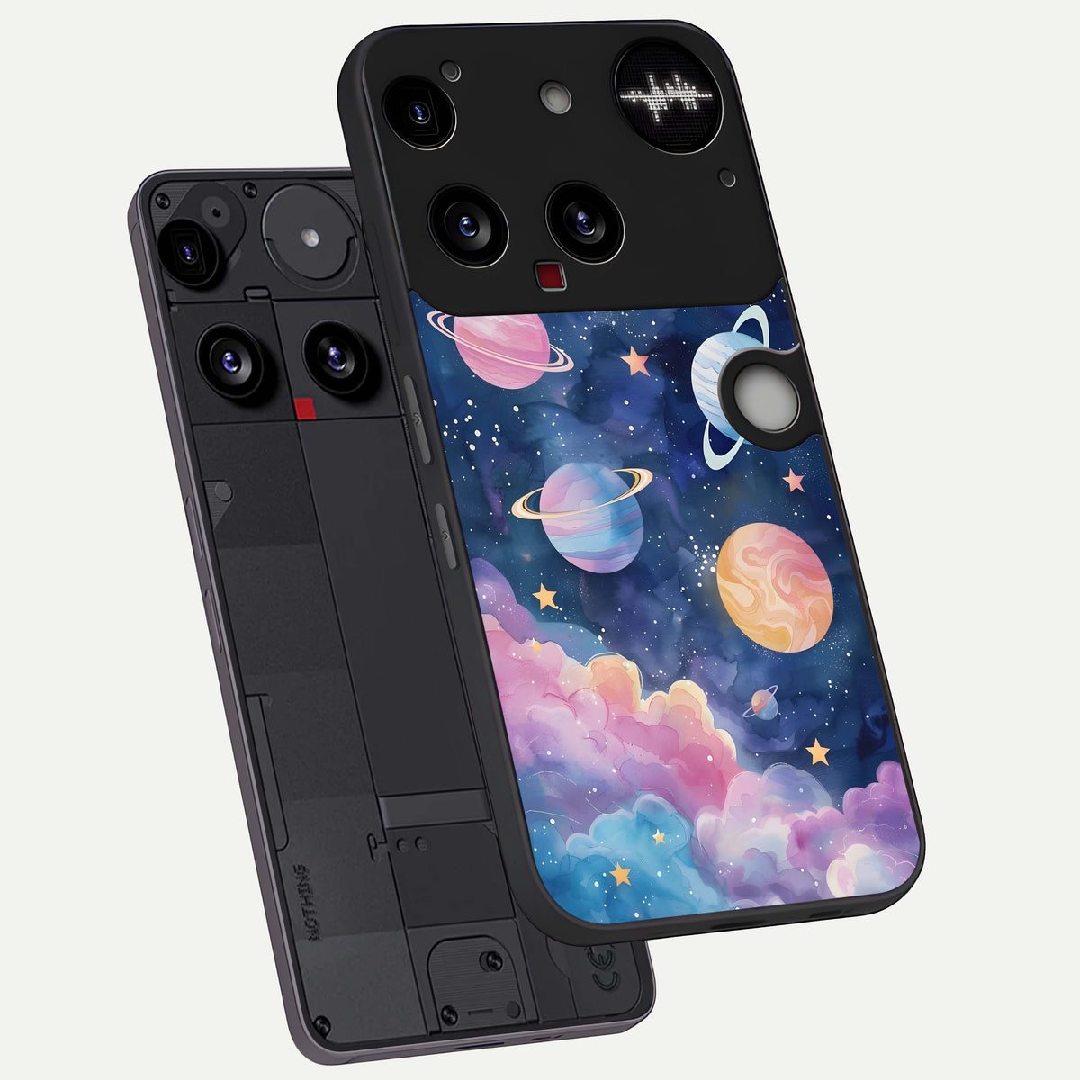  Cosmic Planet Dreams phone case For Nothing Phone 3 showing premium glass back cover with detailed artwork