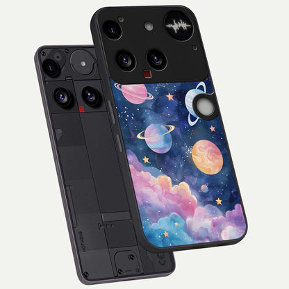  Cosmic Planet Dreams phone case For Nothing Phone 3 showing premium glass back cover with detailed artwork