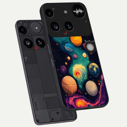  Cosmic Planet Journey phone case For Nothing Phone 3 showing premium glass back cover with detailed artwork