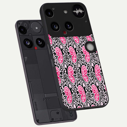  Crimson Paisley Charm phone case For Nothing Phone 3 showing premium glass back cover with detailed artwork
