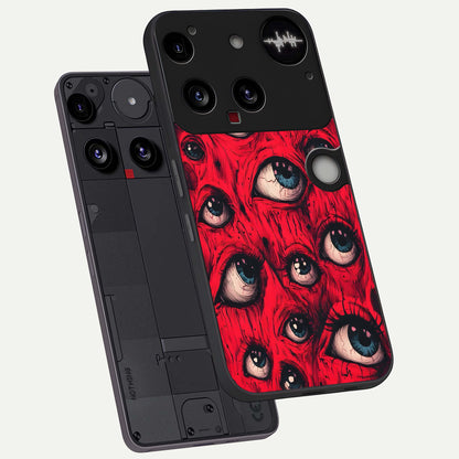  Crimson Watch Eyes phone case For Nothing Phone 3 showing premium glass back cover with detailed artwork