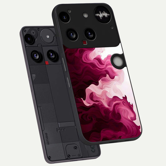  Crimson Wave Flow phone case For Nothing Phone 3 showing premium glass back cover with detailed artwork