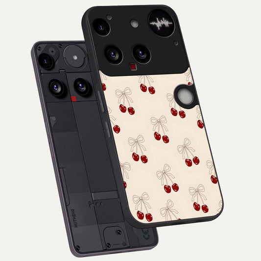  Cute Cherry Pattern phone case For Nothing Phone 3 showing premium glass back cover with detailed artwork