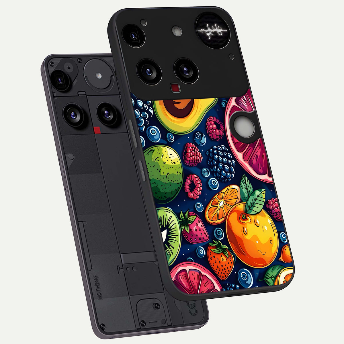  Cute Fruits Art phone case For Nothing Phone 3 showing premium glass back cover with detailed artwork