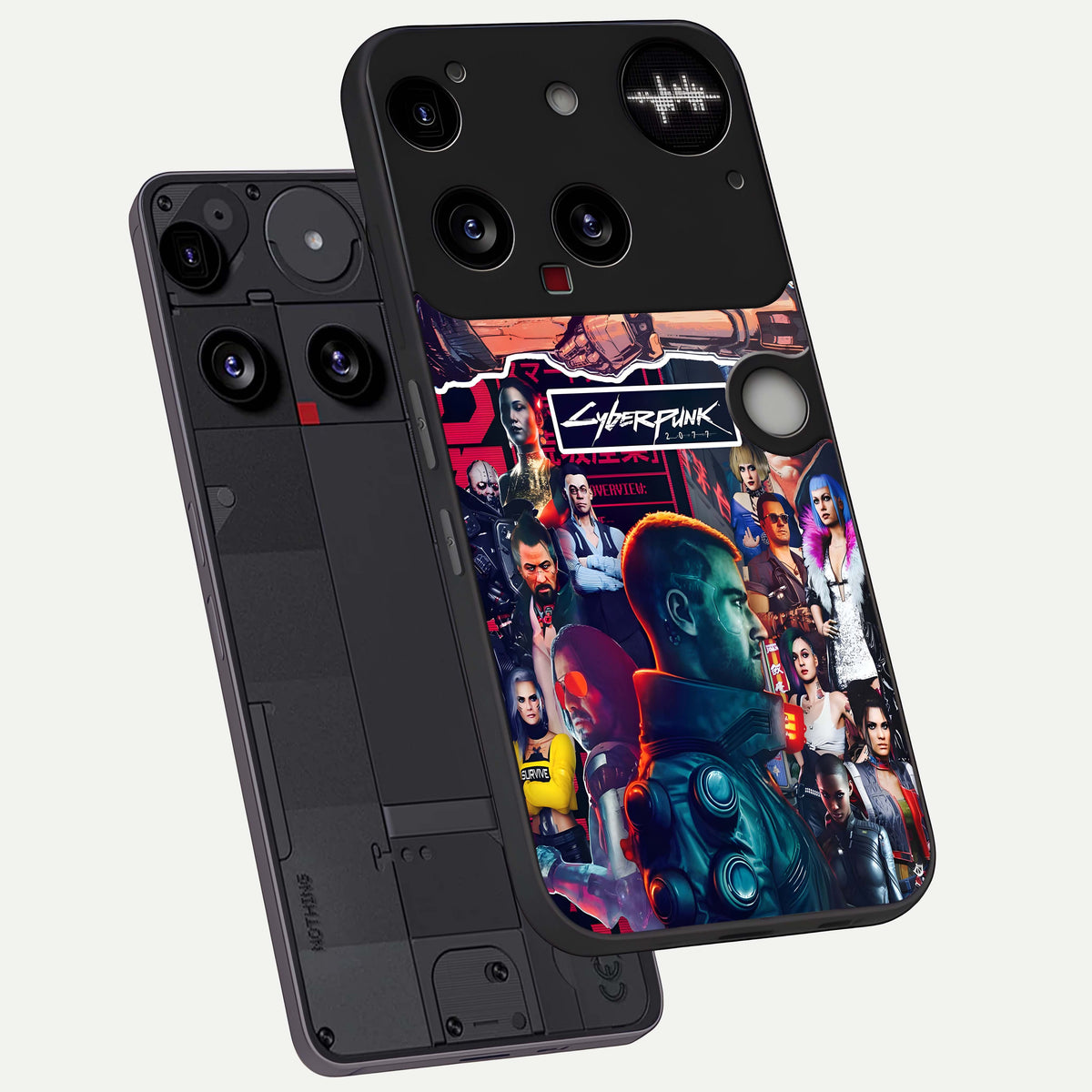  CYBERPUNK Legacy phone case For Nothing Phone 3 showing premium glass back cover with detailed artwork