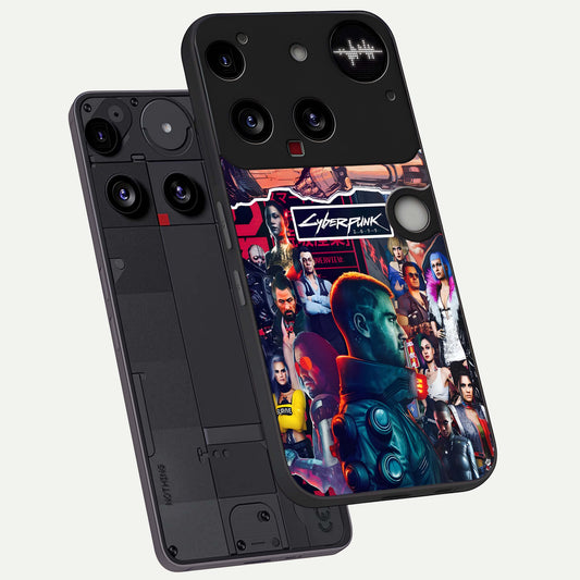  CYBERPUNK Legacy phone case For Nothing Phone 3 showing premium glass back cover with detailed artwork