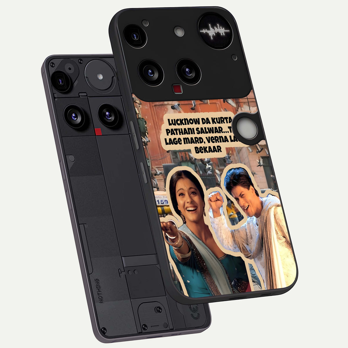  Desi Retro Vibes phone case For Nothing Phone 3 showing premium glass back cover with detailed artwork