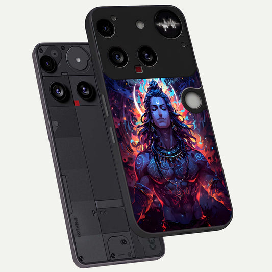  Divine Fire Shiv phone case For Nothing Phone 3 showing premium glass back cover with detailed artwork
