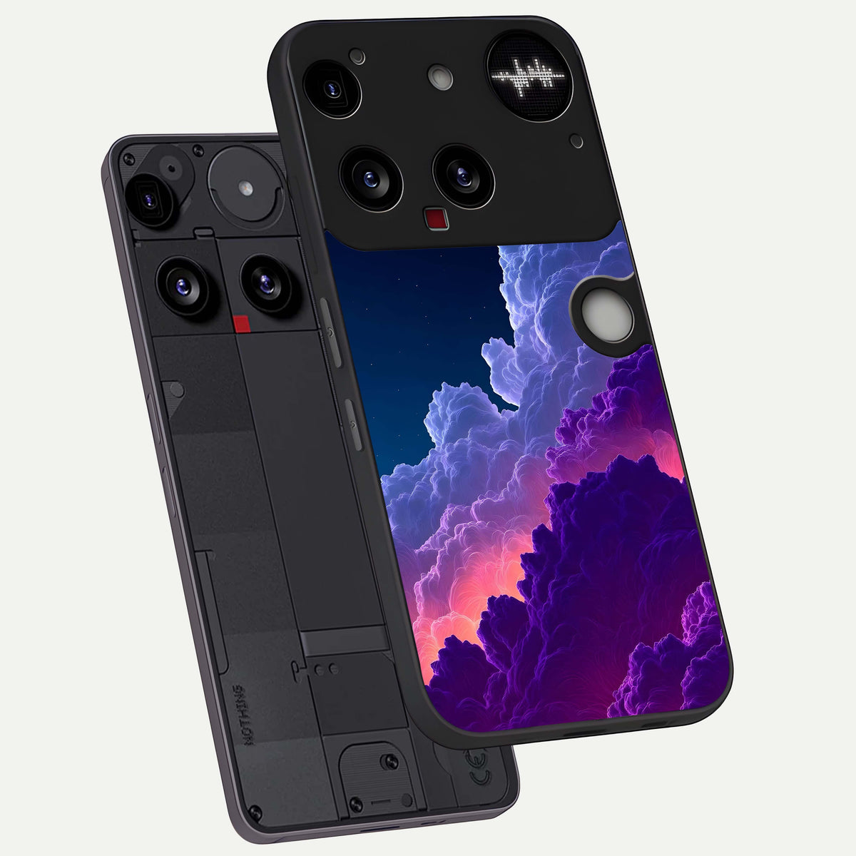  Dreamy Cloud Skies phone case For Nothing Phone 3 showing premium glass back cover with detailed artwork