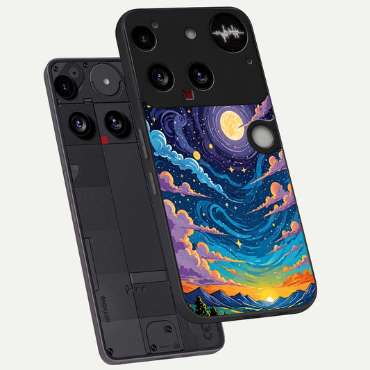  Dreamy Night Landscape phone case For Nothing Phone 3 showing premium glass back cover with detailed artwork