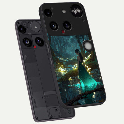  Enchanted Forest Glow phone case For Nothing Phone 3 showing premium glass back cover with detailed artwork