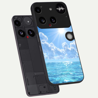  Endless Ocean Horizon phone case For Nothing Phone 3 showing premium glass back cover with detailed artwork